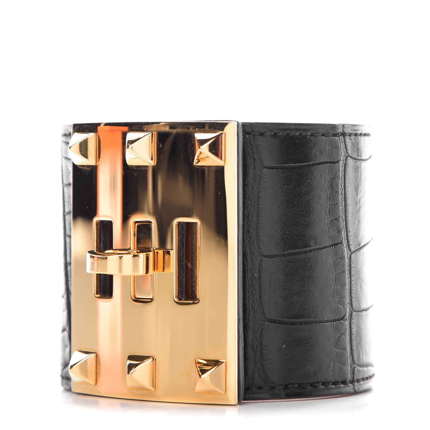 Matte Alligator Kelly Dog Extreme Bracelet S Black