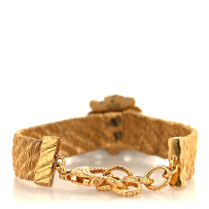 Gucci Metal GG Lion Head Bracelet Aged Gold 3 of 4