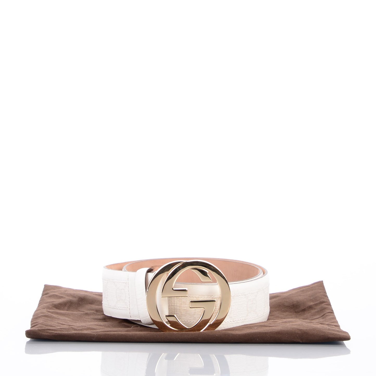 Monogram Calfskin Interlocking G Belt 80 32 Off White
