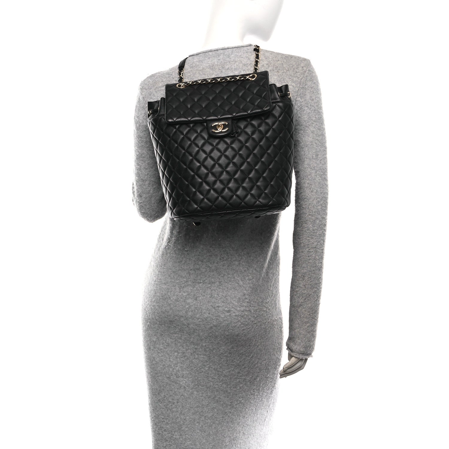 Chanel Lambskin Quilted Large Urban Spirit Backpack Black 2 of 10