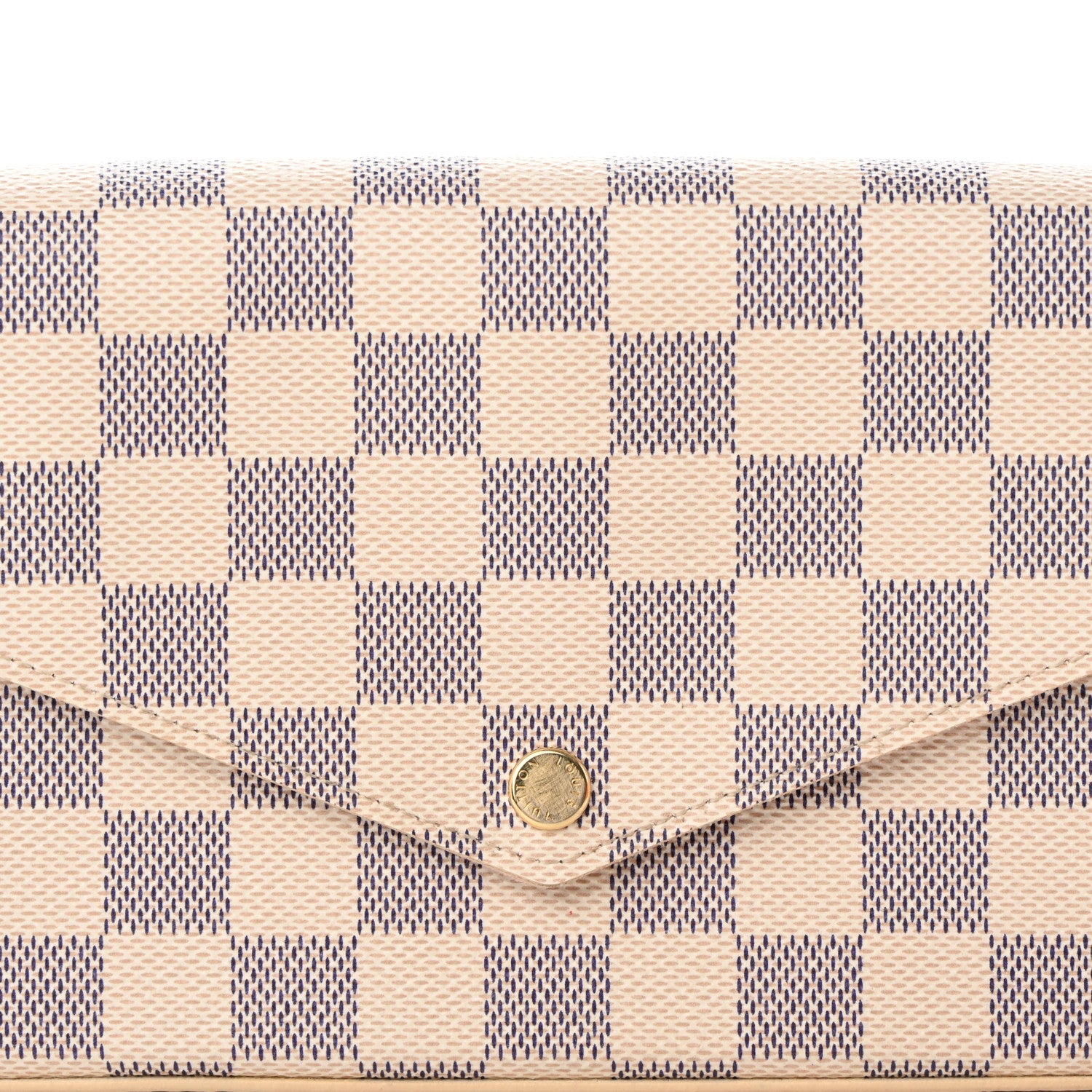 Louis Vuitton Damier Azur Pochette Felicie Chain Wallet Rose Ballerine 7 of 11