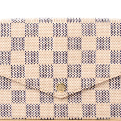 Louis Vuitton Damier Azur Pochette Felicie Chain Wallet Rose Ballerine 7 of 11