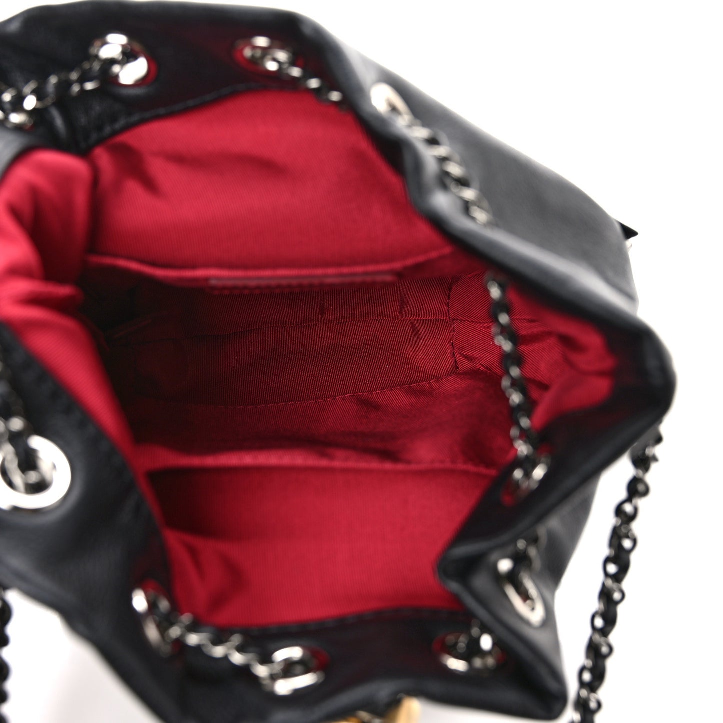 Calfskin Quilted Small Gabrielle Bucket Black