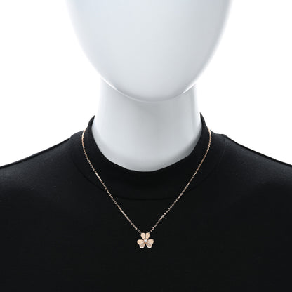 Van Cleef & Arpels 18K Rose Gold Diamond Small Frivole Pendant Necklace 3 of 5