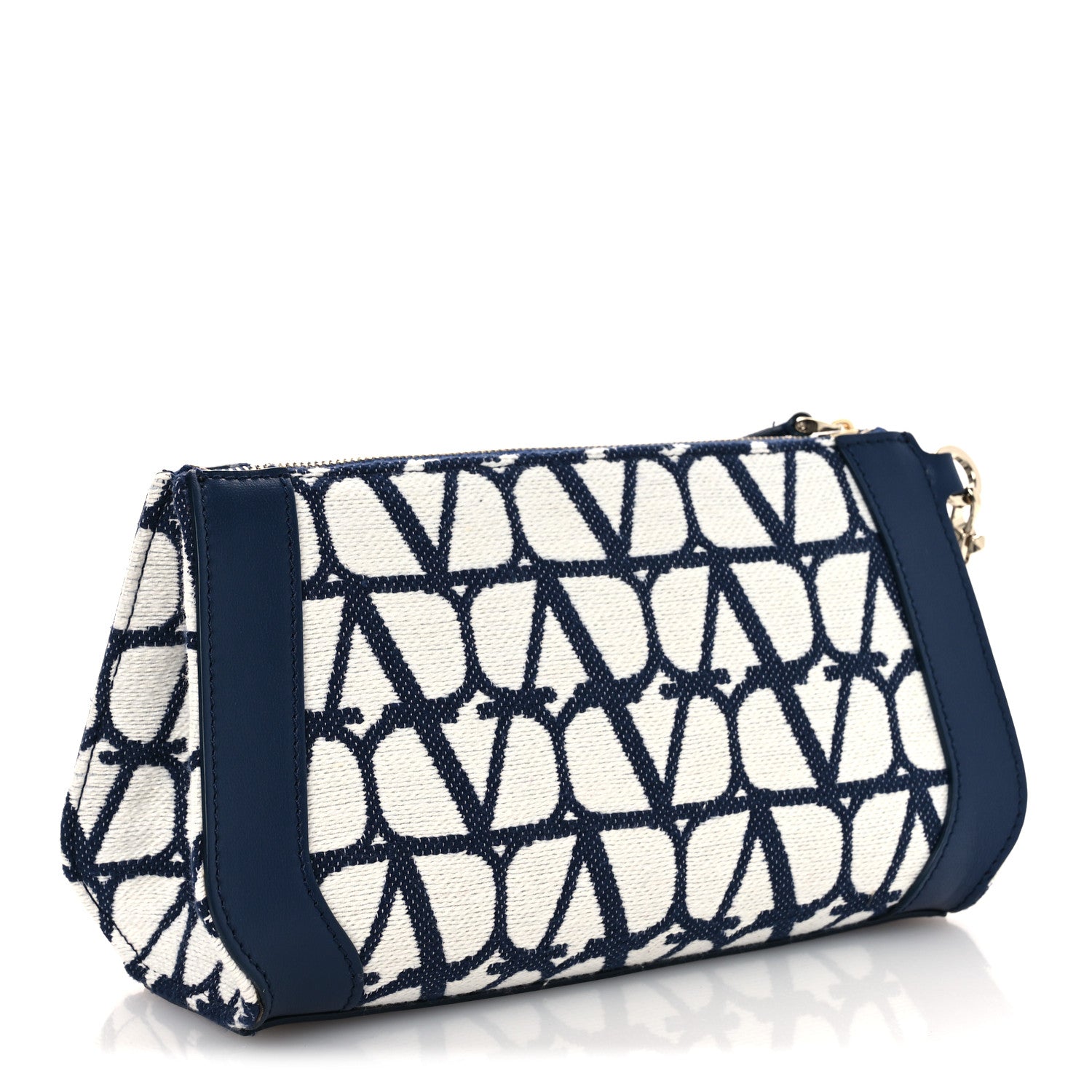 Valentino Garavani Toile Iconographe Cotton Medium Vlogo Wristlet Cosmetic Case White Worker 3 of 11