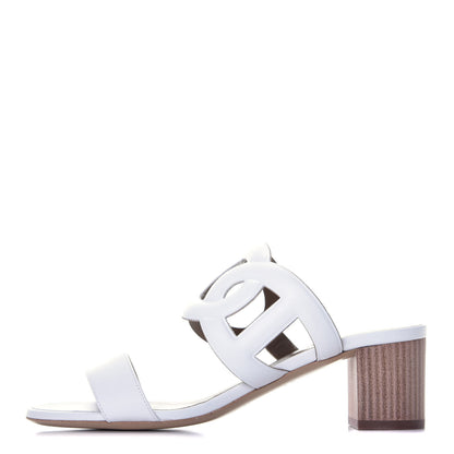 Hermes Nappa Bikini Sandals 37 White 1 of 8