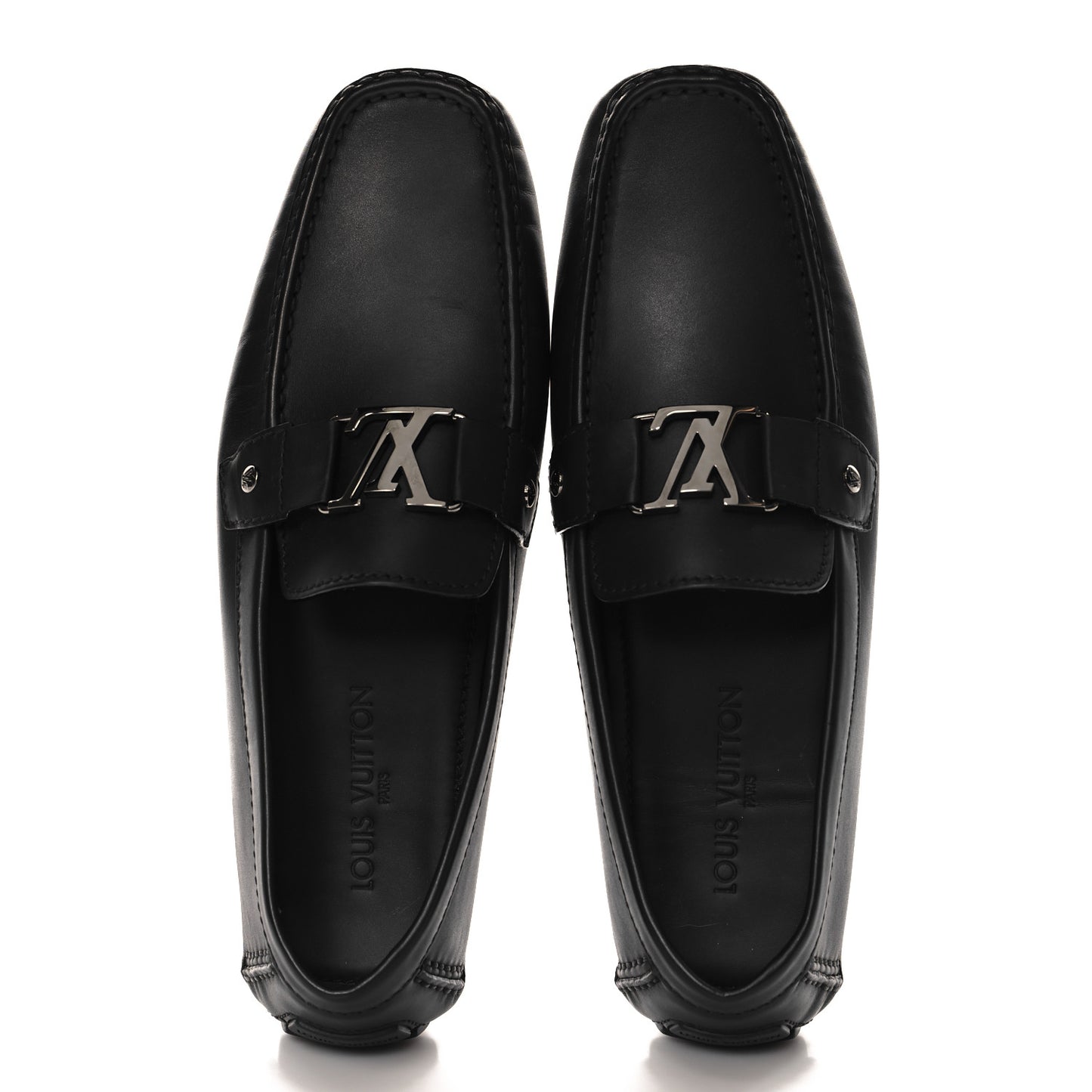 Calfskin Mens Monte Carlo Car Shoe Moccasin Loafers 10.5 Black