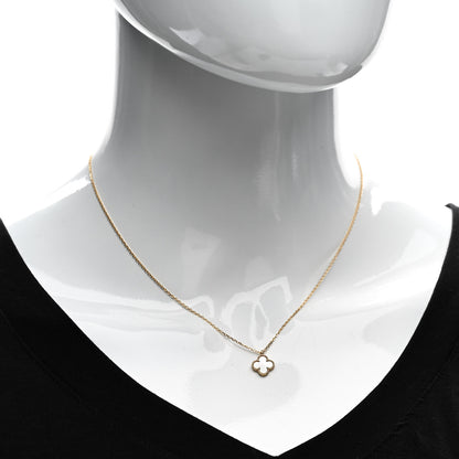 Van Cleef & Arpels 18K Yellow Gold Mother of Pearl Sweet Alhambra Pendant Necklace 2 of 4