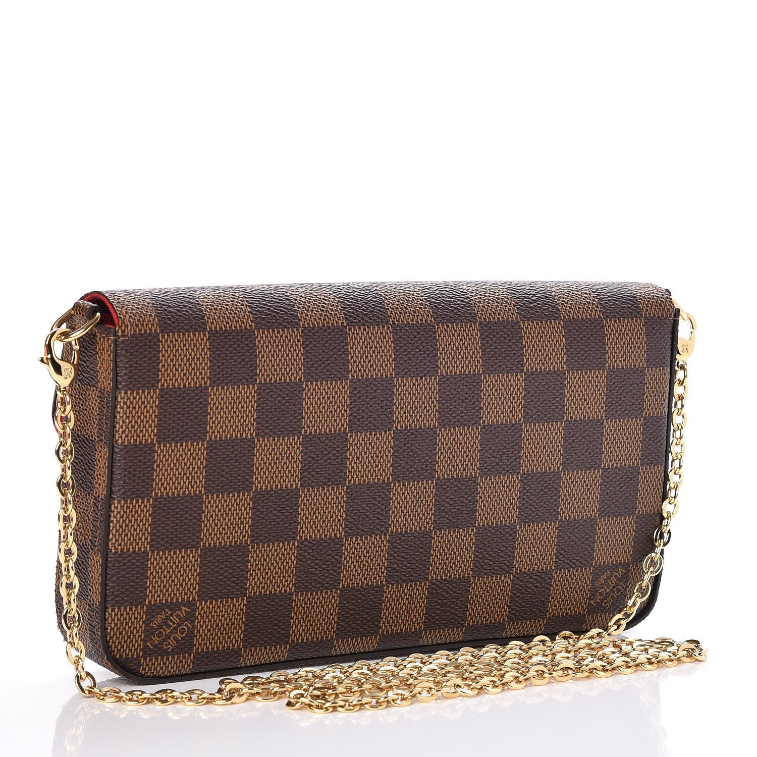 Louis Vuitton Damier Ebene Pochette Felicie Chain Wallet 3 of 10