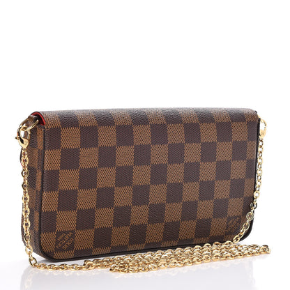 Louis Vuitton Damier Ebene Pochette Felicie Chain Wallet 3 of 10