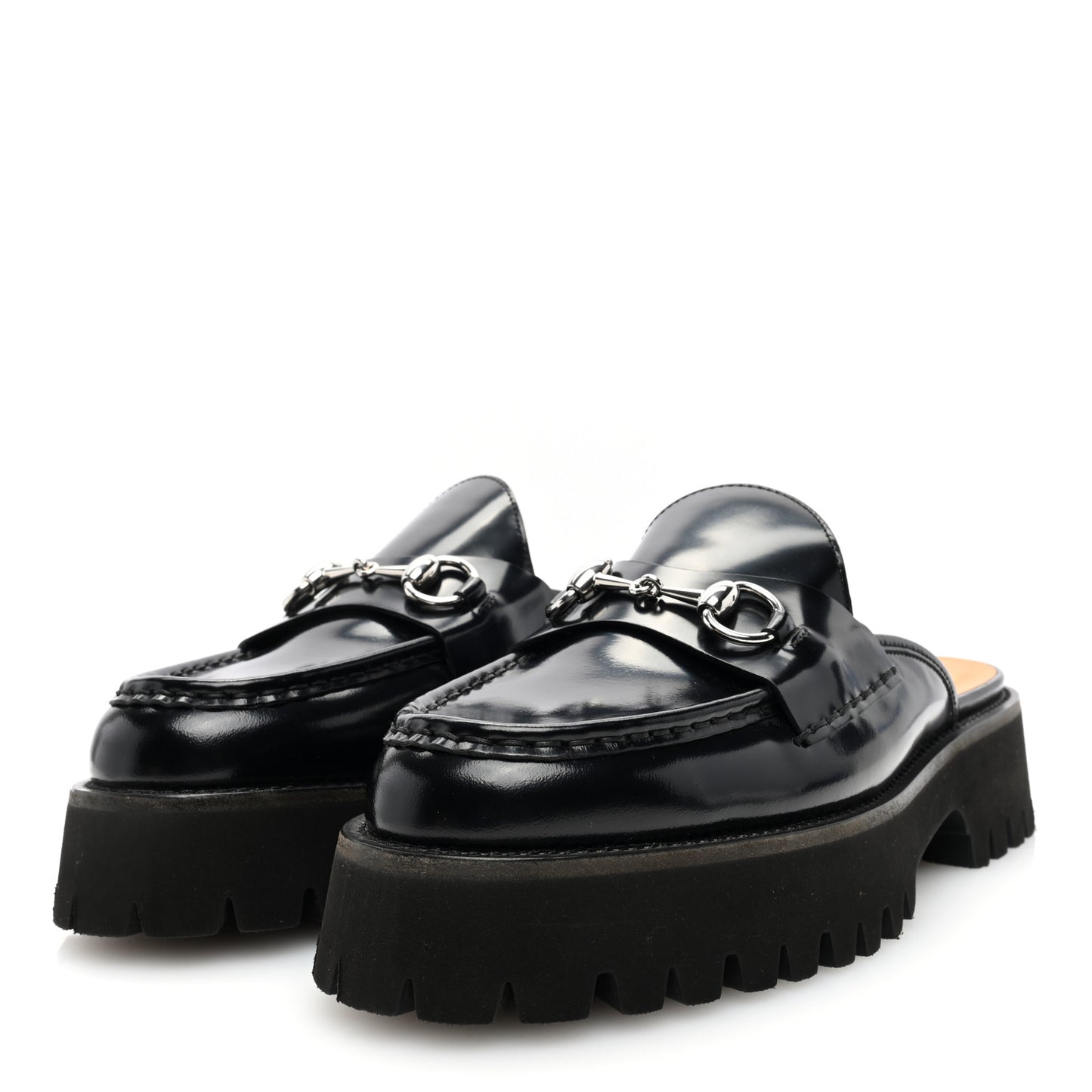 Magnum Calfskin Womens Horsebit Platform Mules 40.5 Black