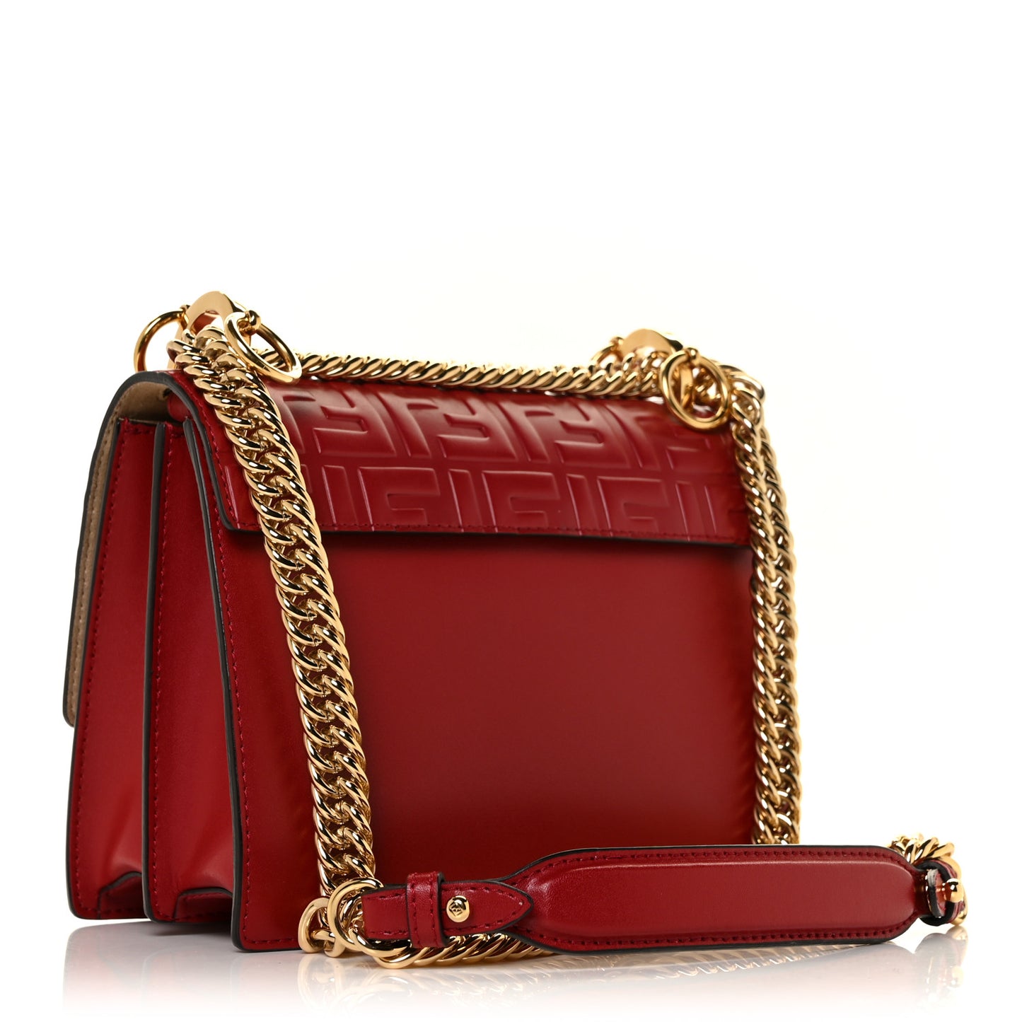 Vitello Liberty FF 1974 Embossed Small Kan I Shoulder Bag Fragola
