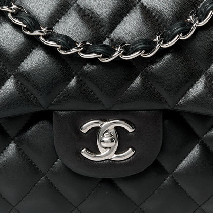 Chanel Lambskin Quilted Jumbo Double Flap Black 9 of 13