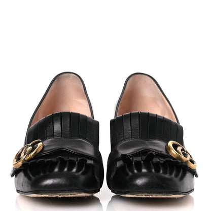 Gucci Malaga Kid GG Marmont Fringe 50mm Loafer Pumps 39.5 Black 3 of 14