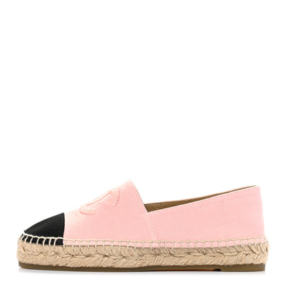 Chanel Denim Toile CC Espadrilles 36 Pink Black 1 of 8