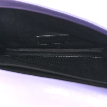 Saint Laurent Grain De Poudre Textured Mixed Matelasse Triquilt Monogram Clutch Dark Wisteria 5 of 7