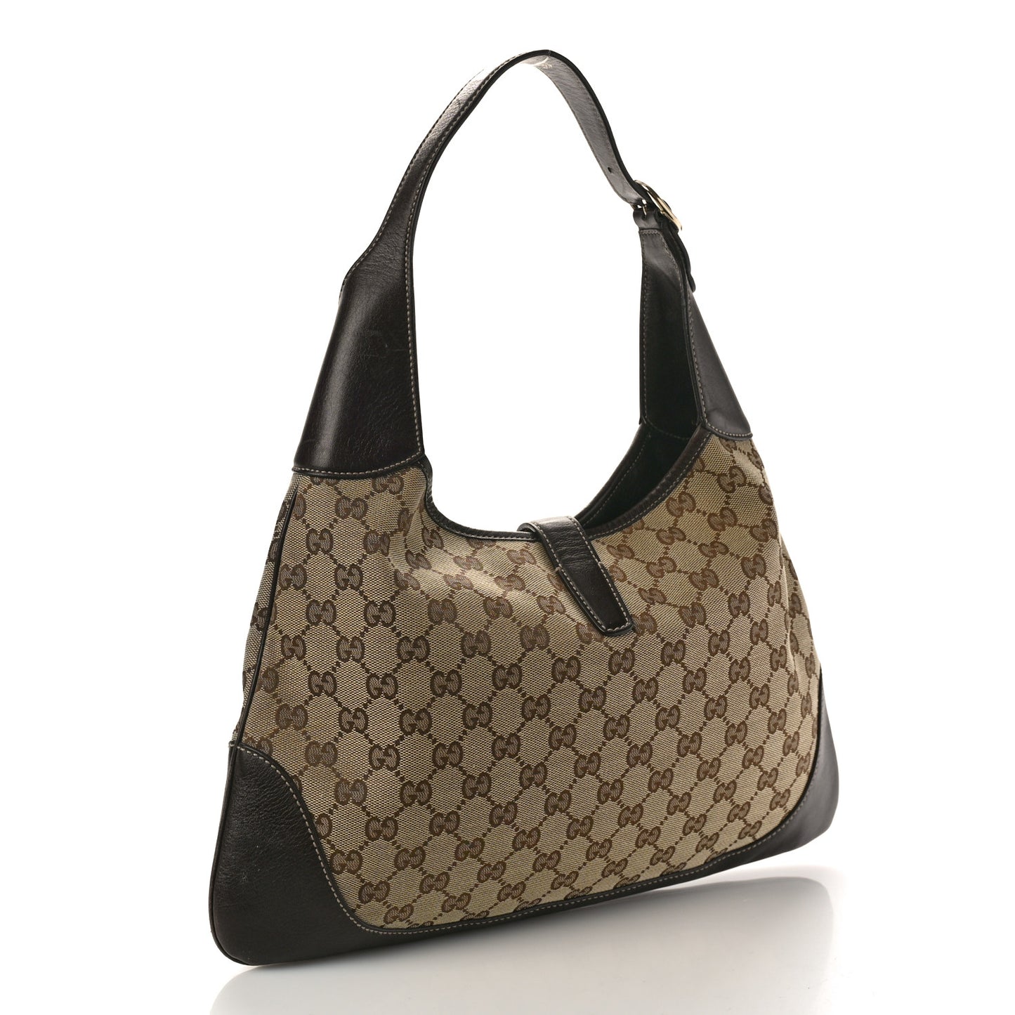 Monogram Web Jackie O Bouvier Hobo Dark Brown