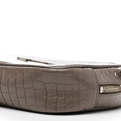 Saint Laurent Calfskin Crocodile Embossed Monogram Mini Lou Camera Bag Fog 10 of 10