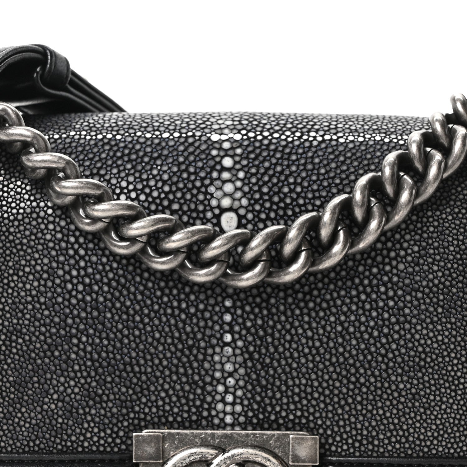 Chanel Galuchat Stingray Small Boy Flap Black 8 of 10