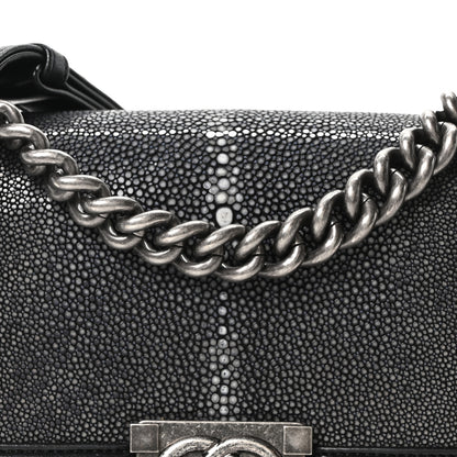 Chanel Galuchat Stingray Small Boy Flap Black 8 of 10