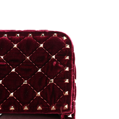 Valentino Garavani Velvet Small Rockstud Spike Shoulder Bag Rubino 12 of 12