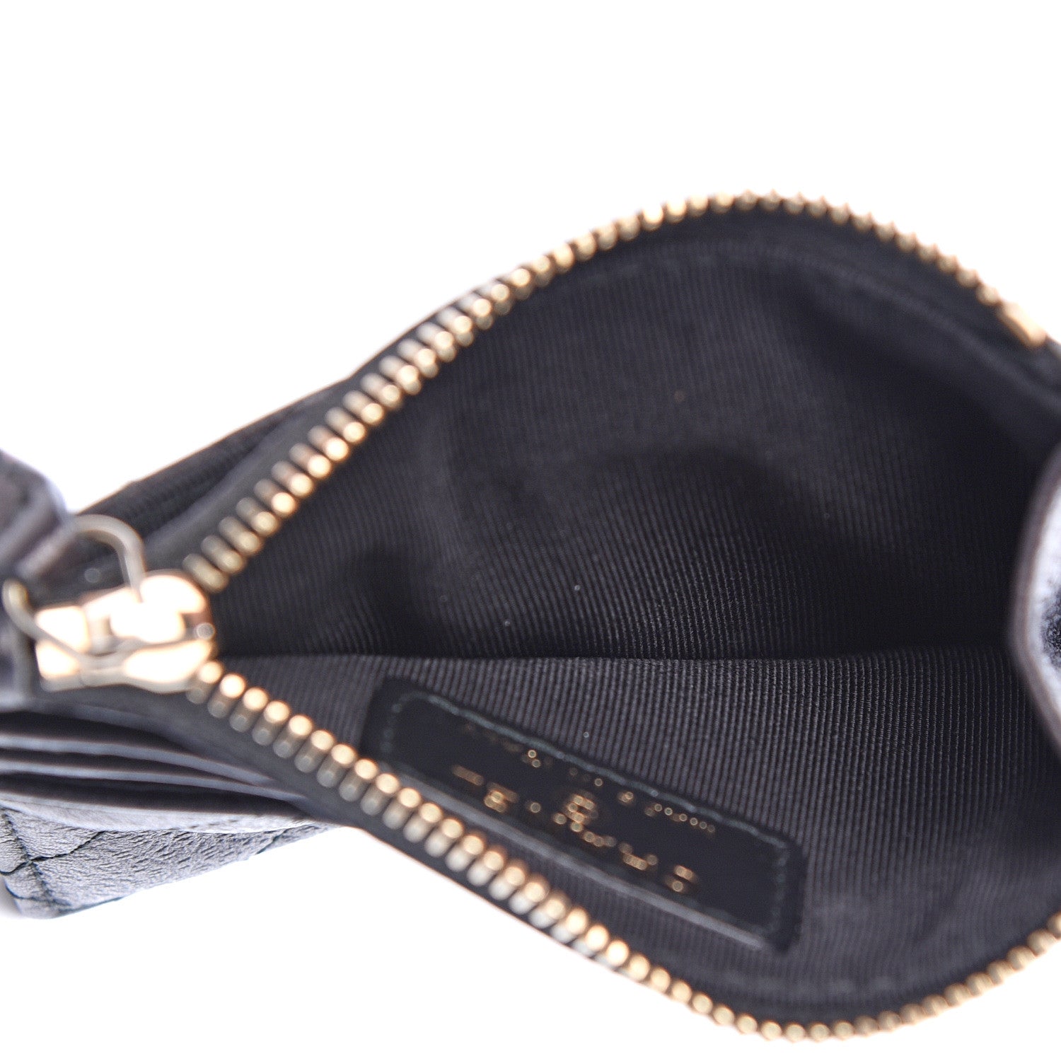 Chanel Letter Calfskin Embossed Quilted CC Zip Card Holder Black 4 of 7