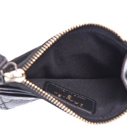 Chanel Letter Calfskin Embossed Quilted CC Zip Card Holder Black 4 of 7