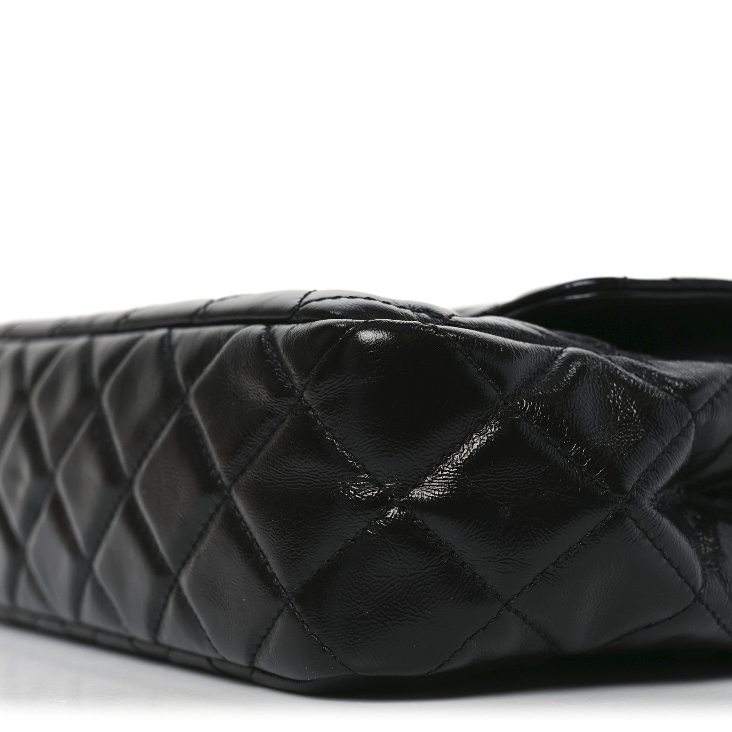 Chanel Shiny Crumpled Calfskin Quilted Wavy CC Hobo Black 1855098