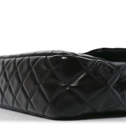 Chanel Shiny Crumpled Calfskin Quilted Wavy CC Hobo Black 10 of 10