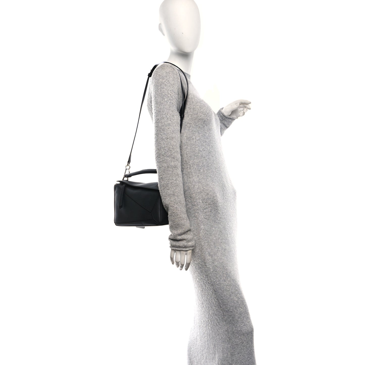 Calfskin Small Puzzle Bag Black