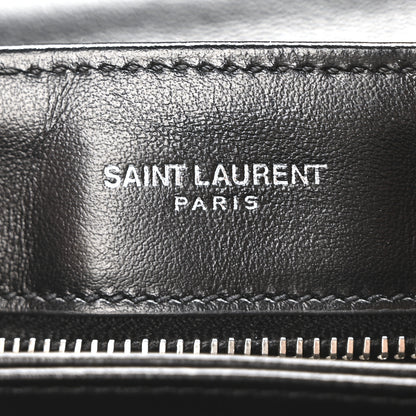 Saint Laurent Cotton Bandana Y Quilted Monogram Toy Loulou Crossbody Bag Black White 6 of 12