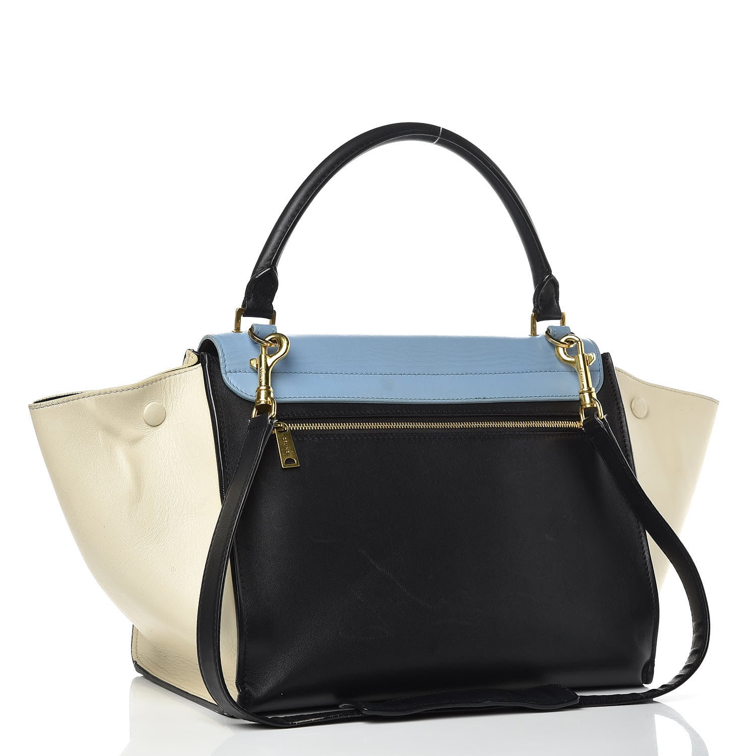 Celine Smooth Calfskin Medium Tri-Color Trapeze Blue Lavender 3 of 19