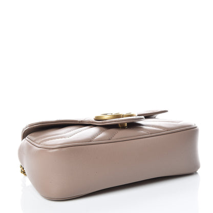Gucci Calfskin Matelasse Super Mini GG Marmont Shoulder Bag Porcelain Rose 4 of 10