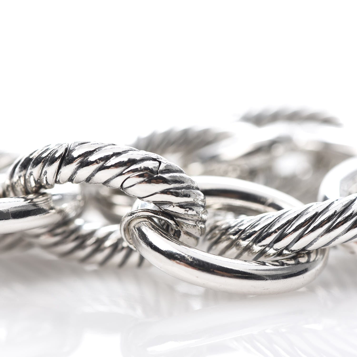 David Yurman Sterling Silver 17mm Extra Large Oval Link Bracelet 5 of 6