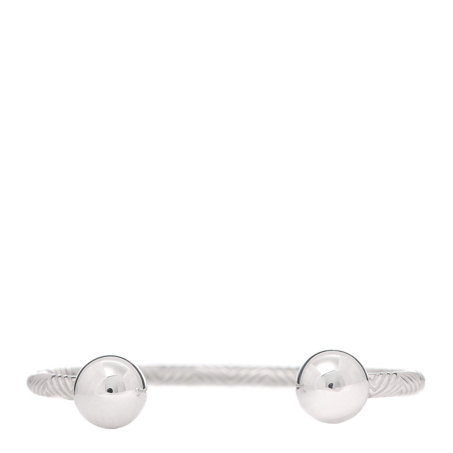 Sterling Silver Textured Barbell Cuff Bracelet
