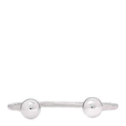 Tiffany Sterling Silver Textured Barbell Cuff Bracelet 1 of 5