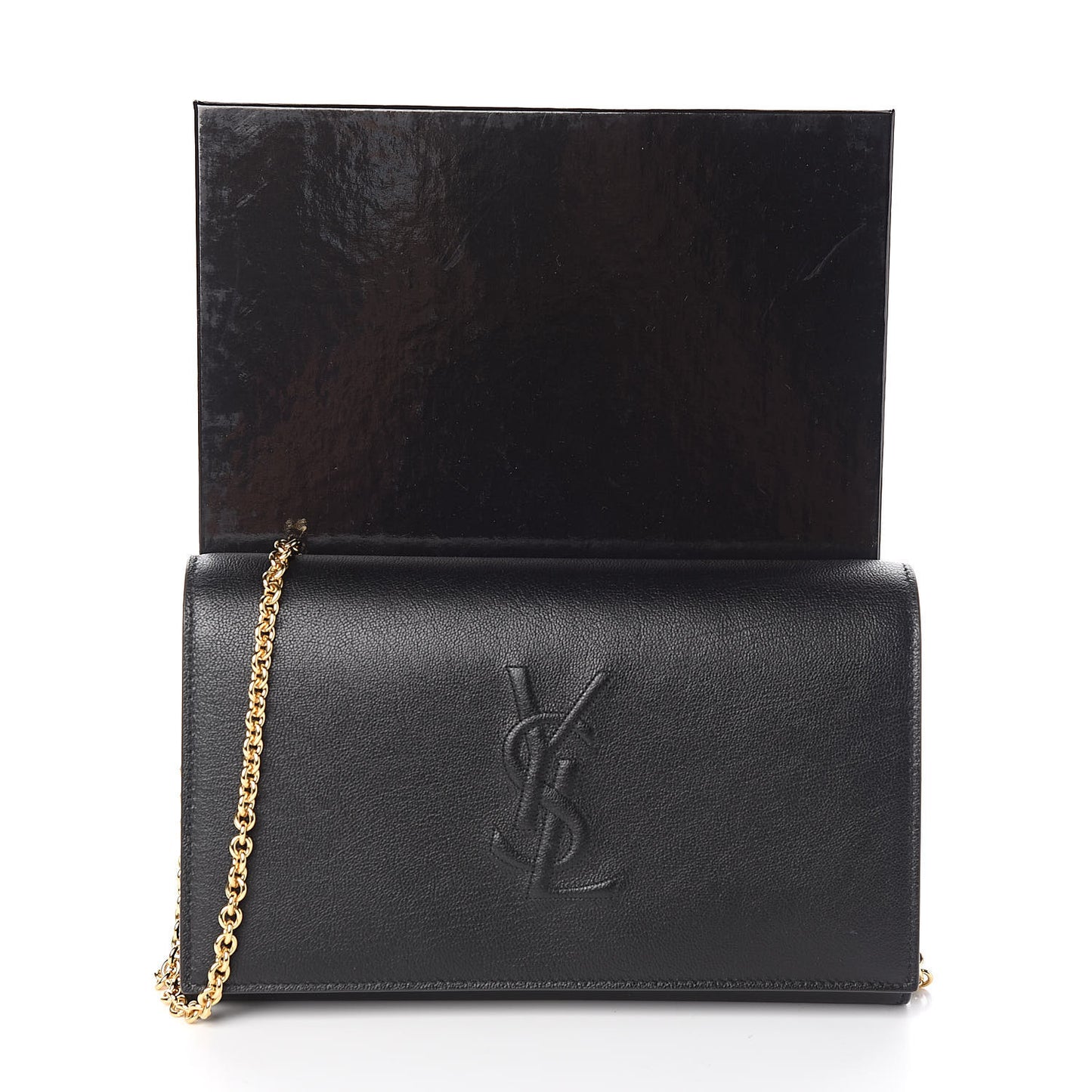 Calfskin Monogram Belle de Jour Chain Clutch Black