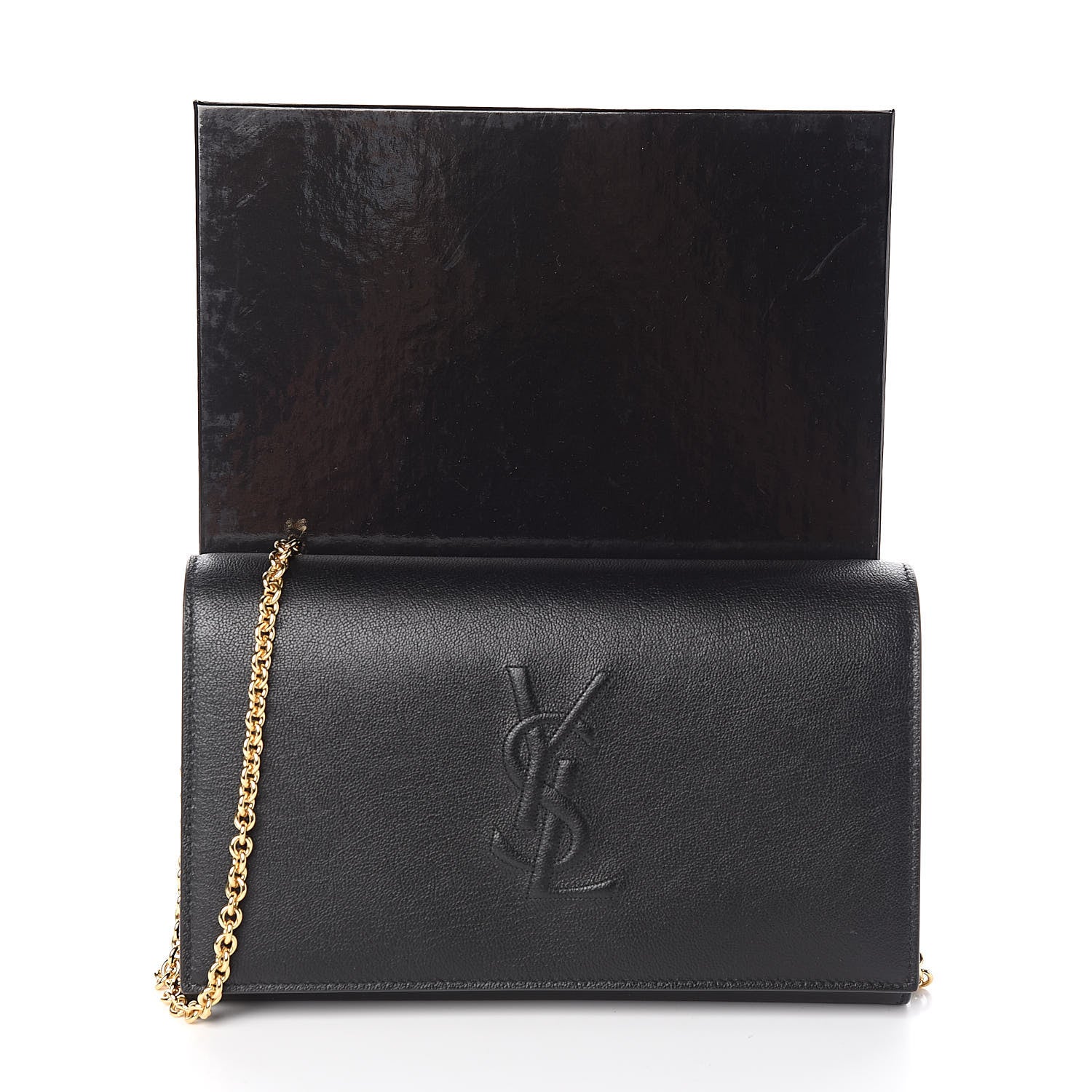 Saint Laurent Calfskin Monogram Belle de Jour Chain Clutch Black 12 of 12