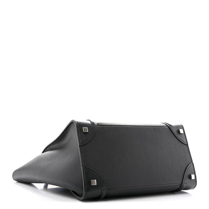 Celine Drummed Calfskin Mini Luggage Black 4 of 11