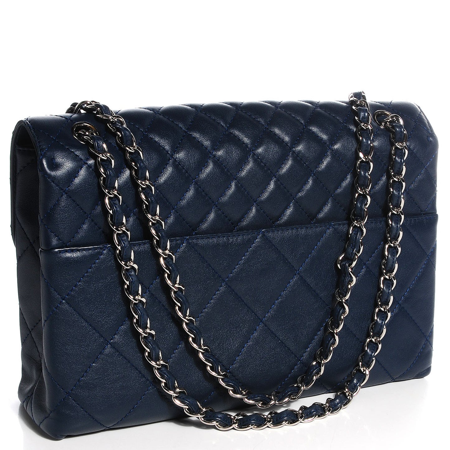 Calfskin Quilted In The Business Flap Dark Blue