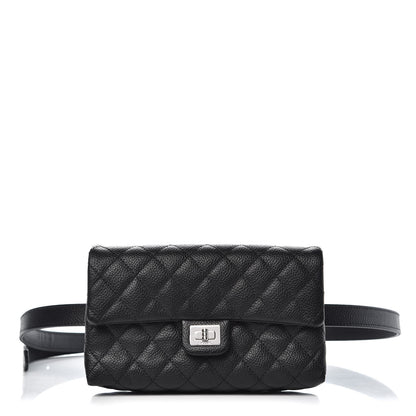 Chanel Grained Calfskin Quilted 2.55 Reissue Flap Belt Bag Clutch Black 1 of 7