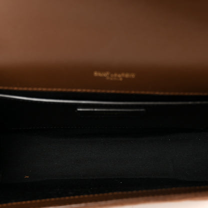 Saint Laurent Suede Mixed Matelasse Triquilt Medium Monogram Envelope Satchel Bark Brown 5 of 11