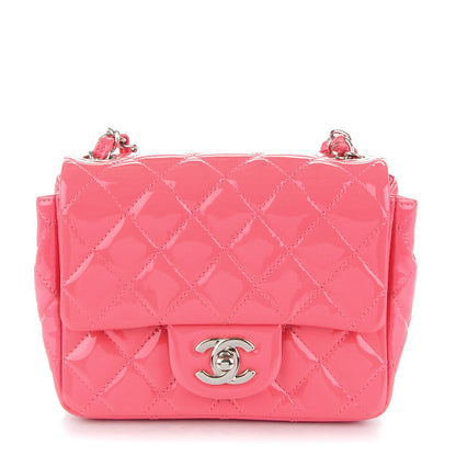 Chanel Patent Quilted Mini Square Flap Pink 1 of 9
