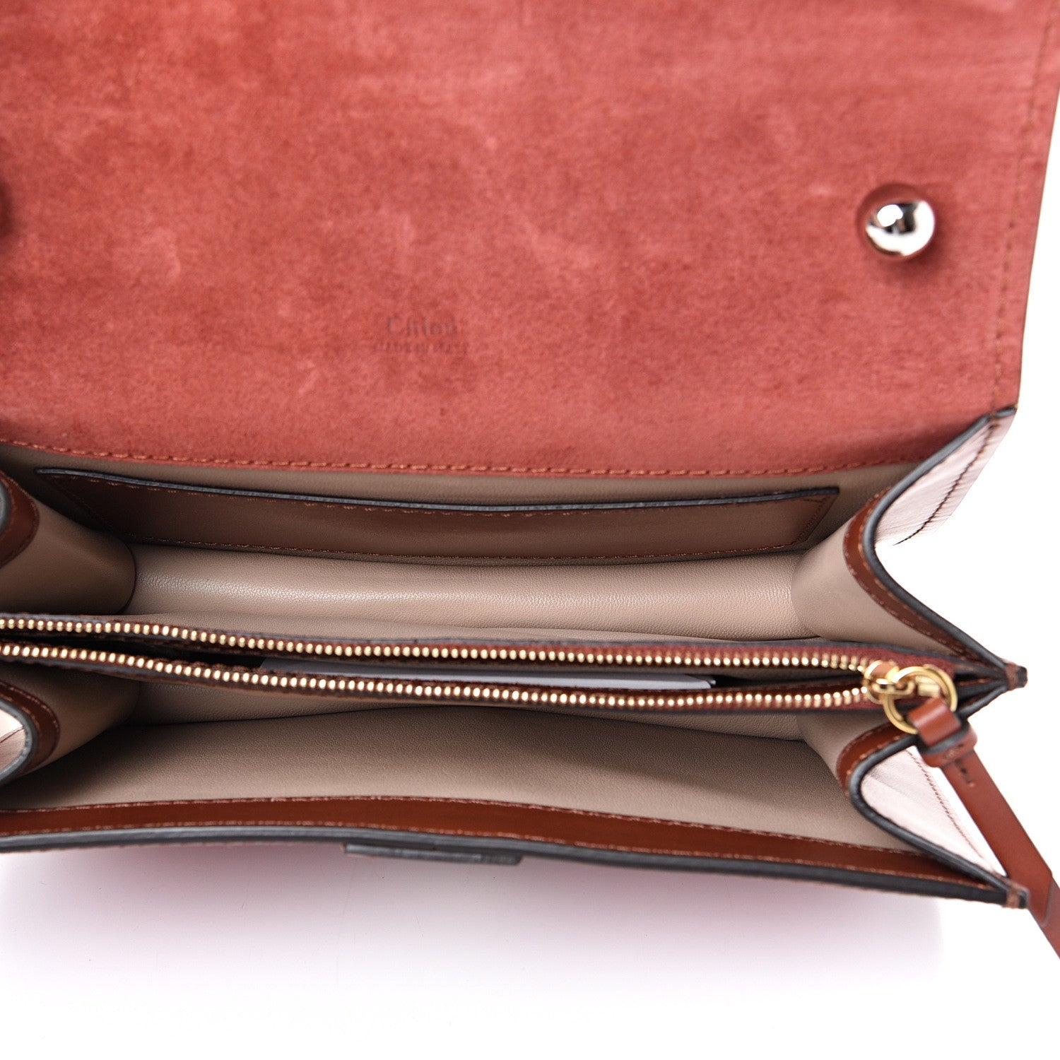Chloe Calfskin Crocodile Embossed Aby Chain Shoulder Bag Pink Red 4 of 11