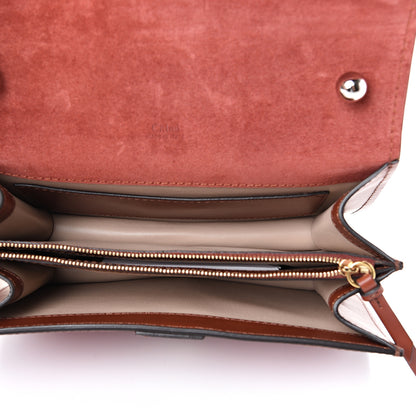 Chloe Calfskin Crocodile Embossed Aby Chain Shoulder Bag Pink Red 4 of 11