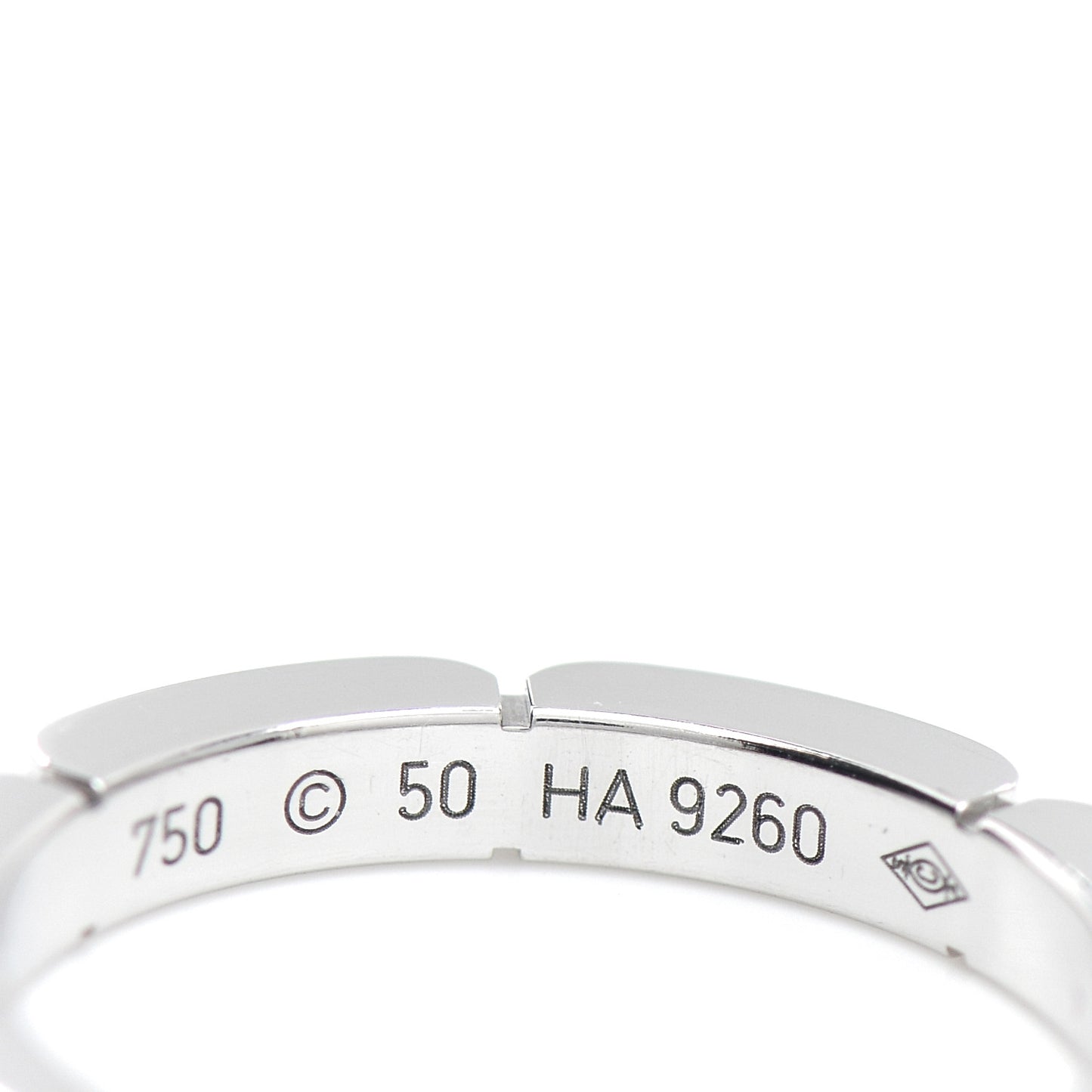 18K White Gold 2.5mm Maillon Panthere Wedding Band Ring 50 5.25