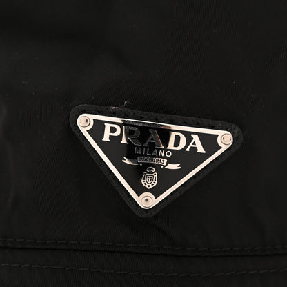 Prada Re-Nylon Metal Triangle Logo Womens Bucket Hat S Black 10 of 11