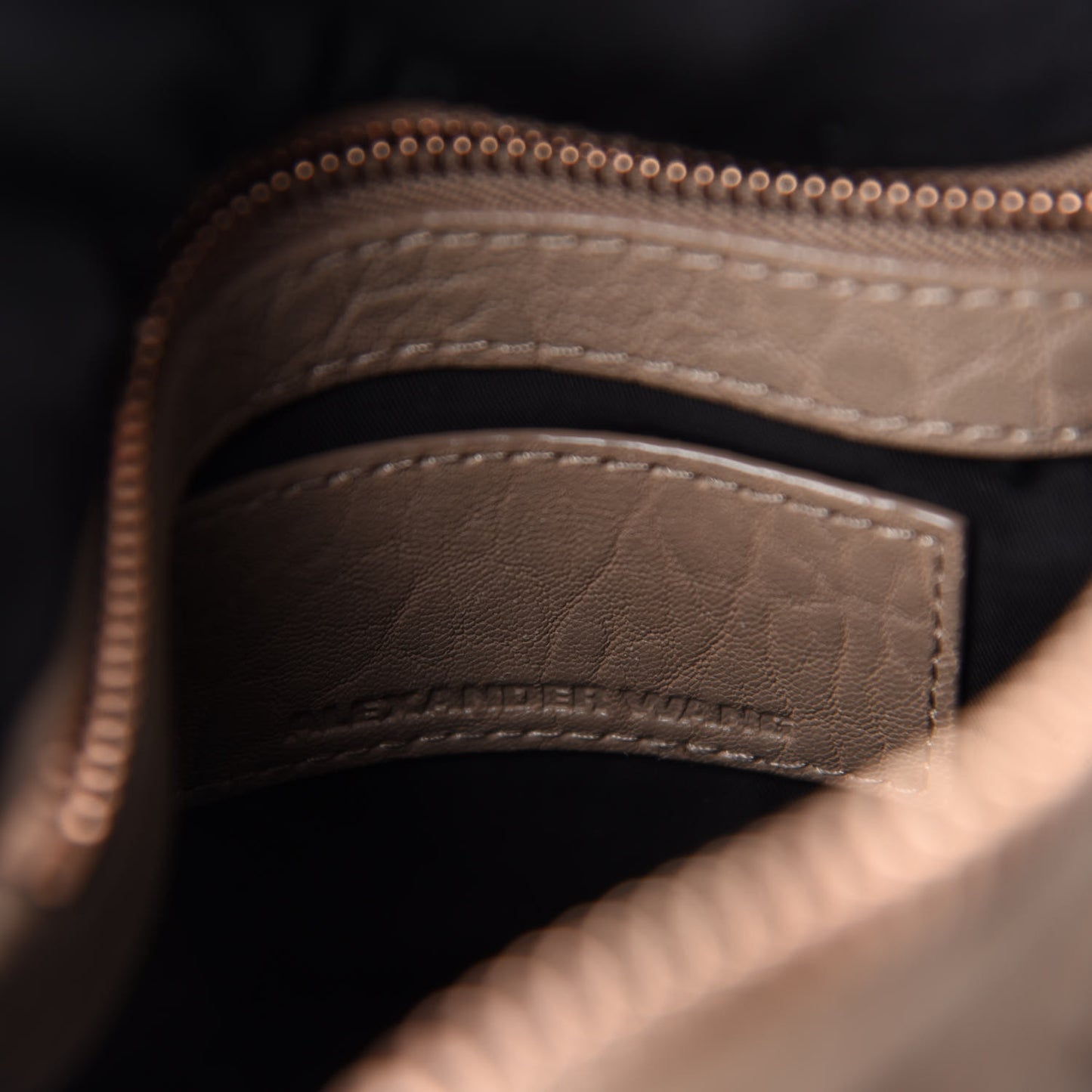 Pebbled Lambskin Rocco Latte Rose Gold Hardware