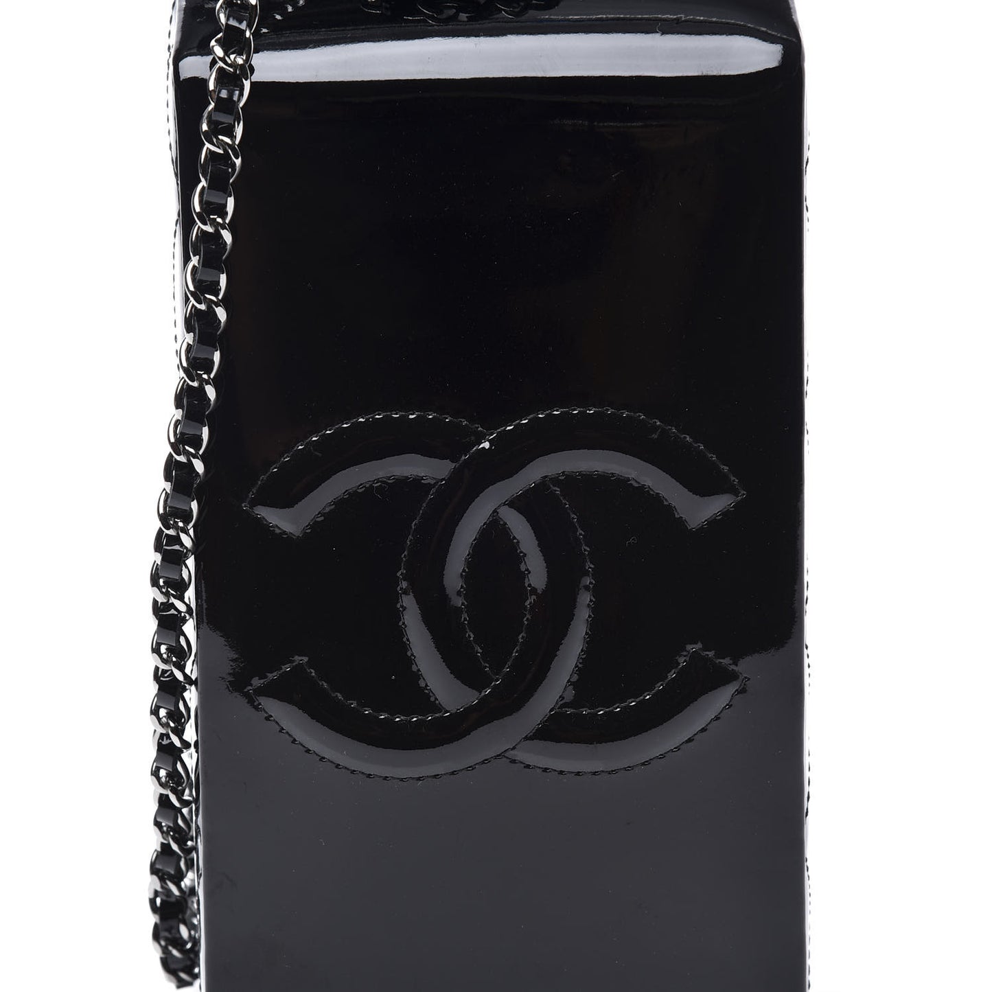 Patent Milk Carton Bag Black
