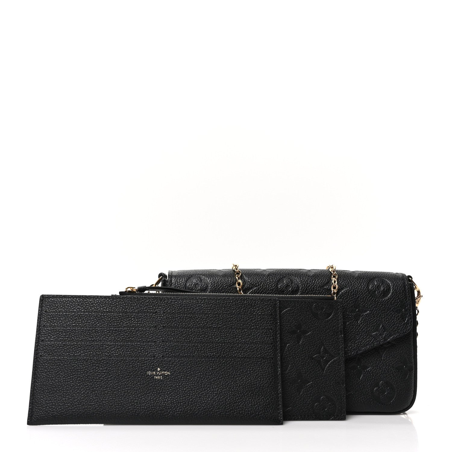 Louis Vuitton Empreinte Pochette Felicie Chain Wallet Black 3 of 12